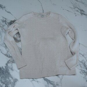 L.L. Bean Gently Used Women's Off White Cotton Knitted Sweater Size Small